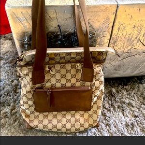 Authentic Gucci Gg Brown Canvas Bag